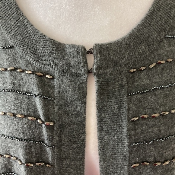 Talbots 2X petite open cardigan gray crewneck - Picture 7 of 14